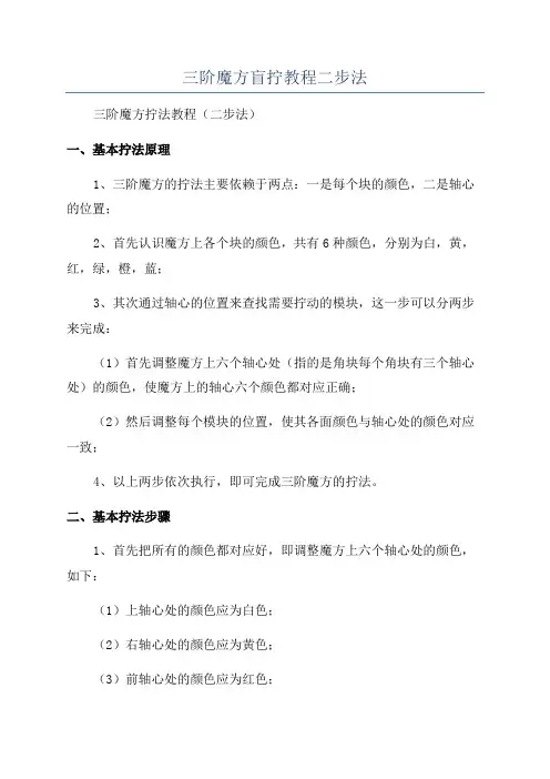 三阶魔方盲拧教程二步法