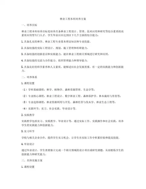 林业工程本科培养方案