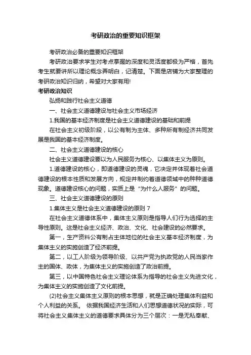 考研政治的重要知识框架