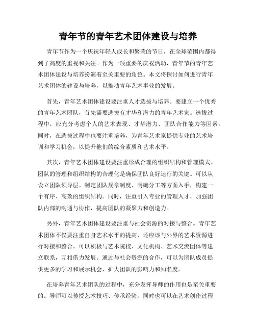 青年节的青年艺术团体建设与培养