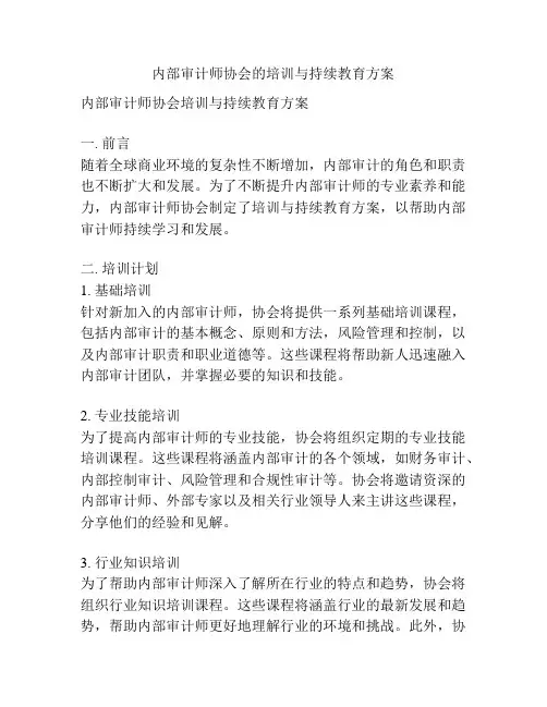 内部审计师协会的培训与持续教育方案