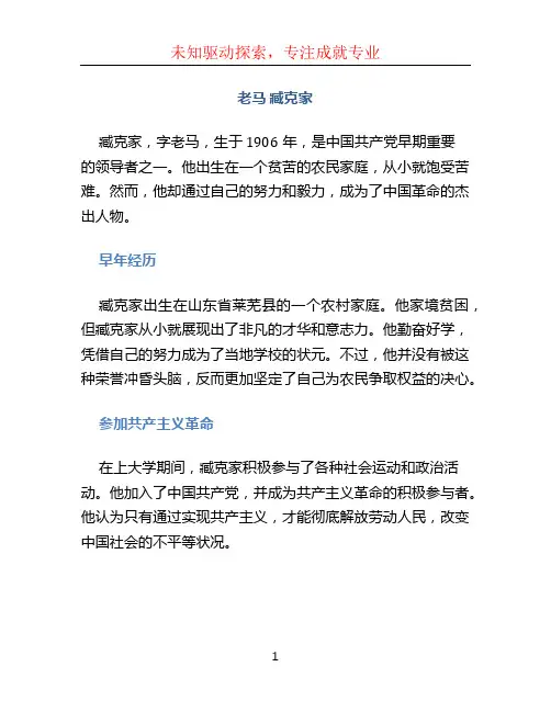 老马 臧克家