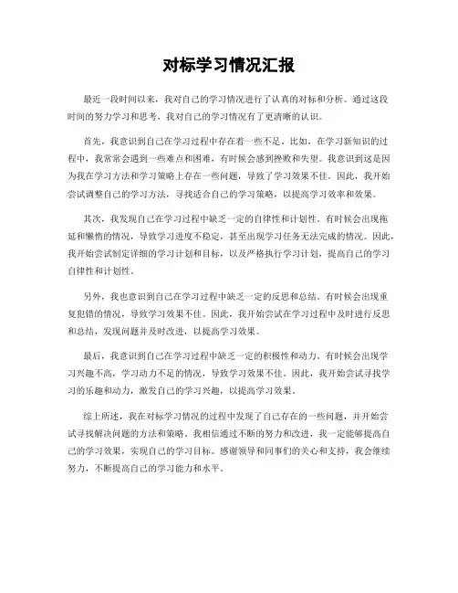对标学习情况汇报