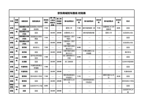 班车线路时刻表