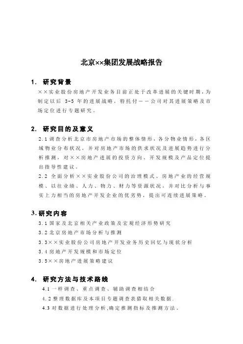 北京××集团发展战略报告