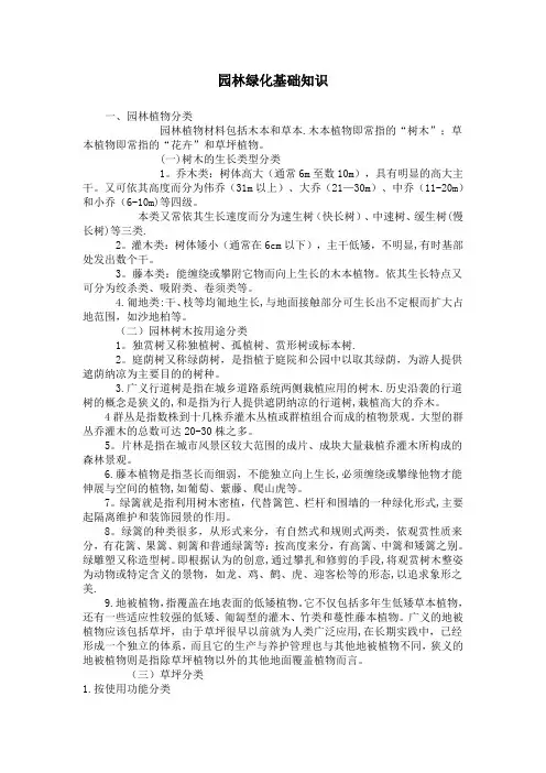 园林绿化基础知识