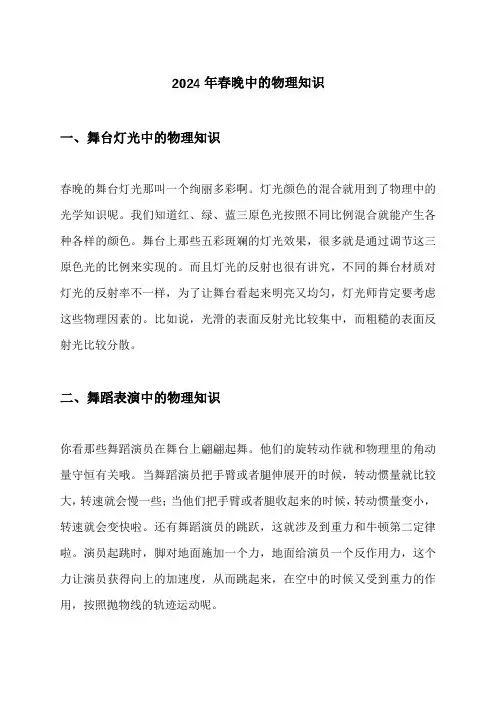 2024年春晚中的物理知识
