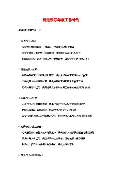 街道残联年度工作计划 (2)