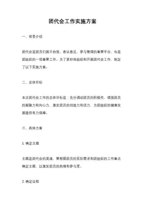 团代会工作实施方案