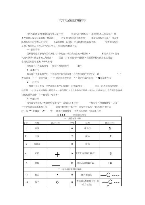 汽车电路图常用符号(1)