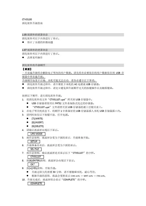 CT-X5100固化软件升级指南说明书