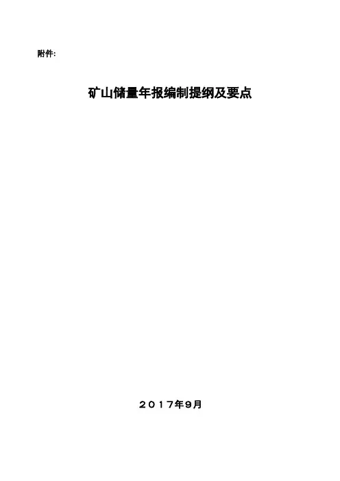 矿山储量年报编制格式