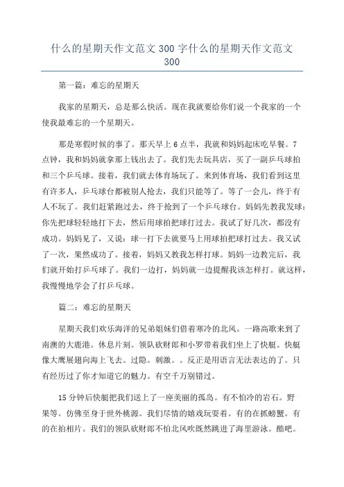 什么的星期天作文范文300字什么的星期天作文范文300