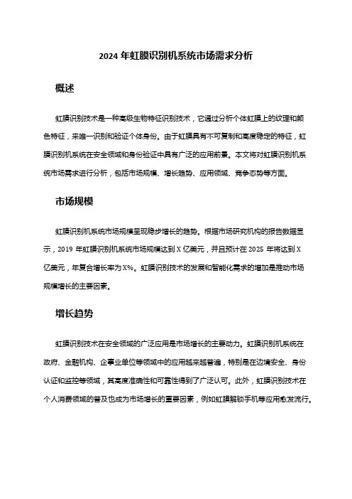 2024年虹膜识别机系统市场需求分析