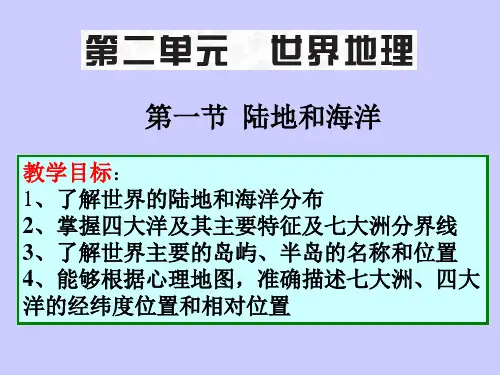 高中区域地理：世界陆地和海洋课件