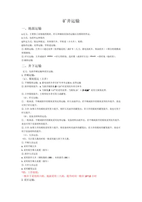 矿井运输