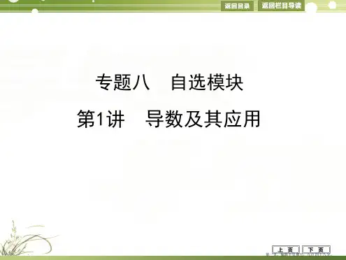 2015届高校信息化课堂 二轮复习课件 专题八 自选模块 第1讲 导数及其应用