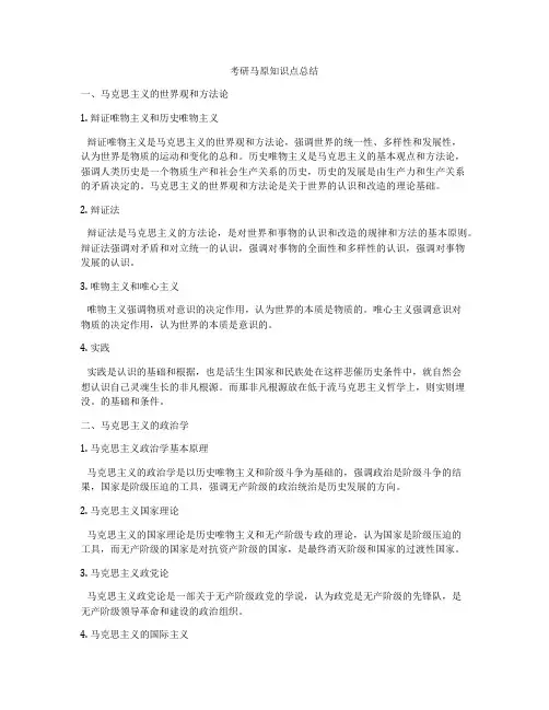 考研马原知识点总结