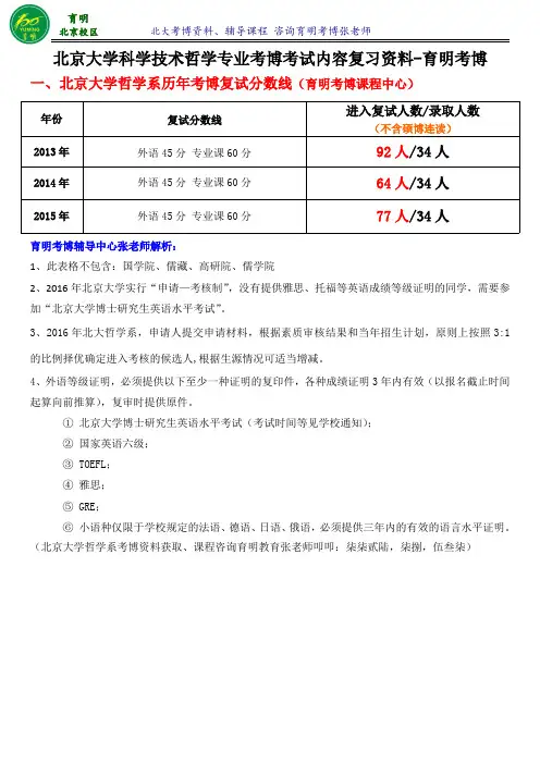 北京大学科学技术哲学专业考博真题解析-育明考博