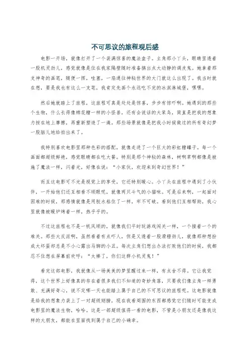 不可思议的旅程观后感