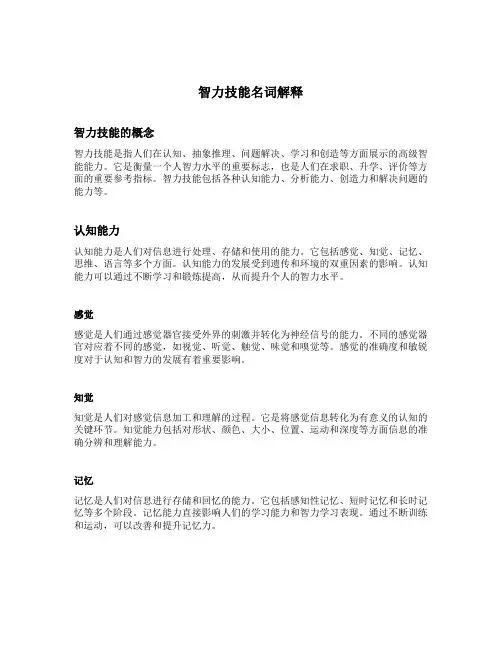 智力技能名词解释