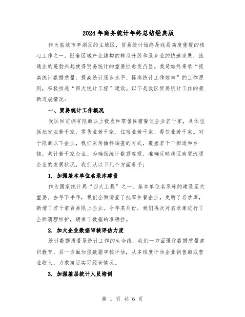 2024年商务统计年终总结经典版（3篇）