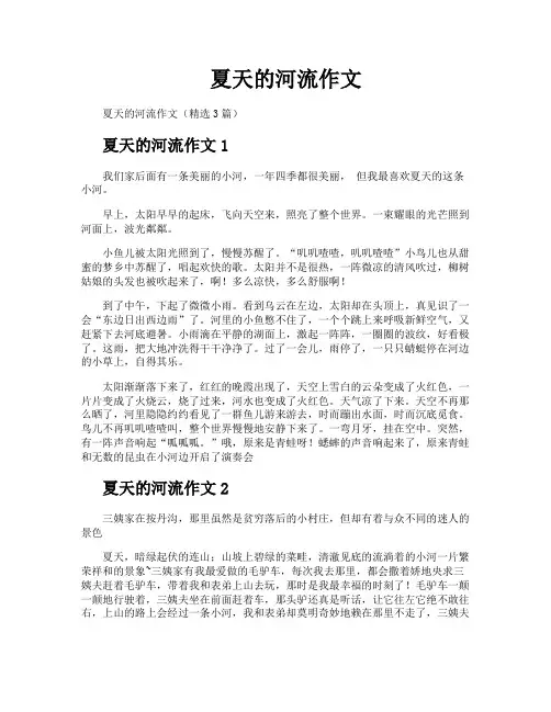 夏天的河流作文
