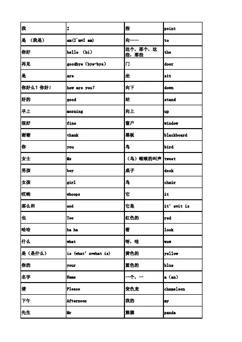 外研版最新小学英语三年级上册单词表背诵与默写