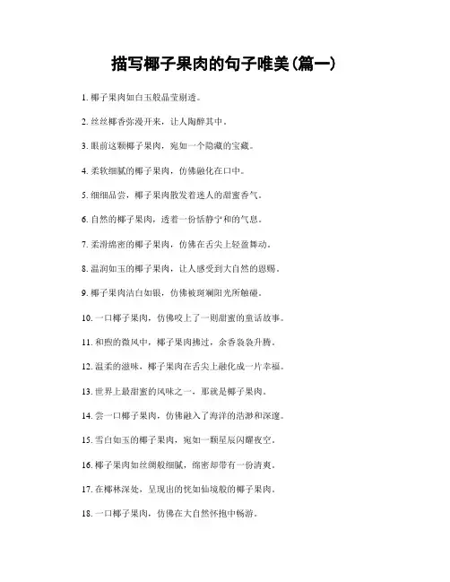 描写椰子果肉的句子唯美(精选两篇)