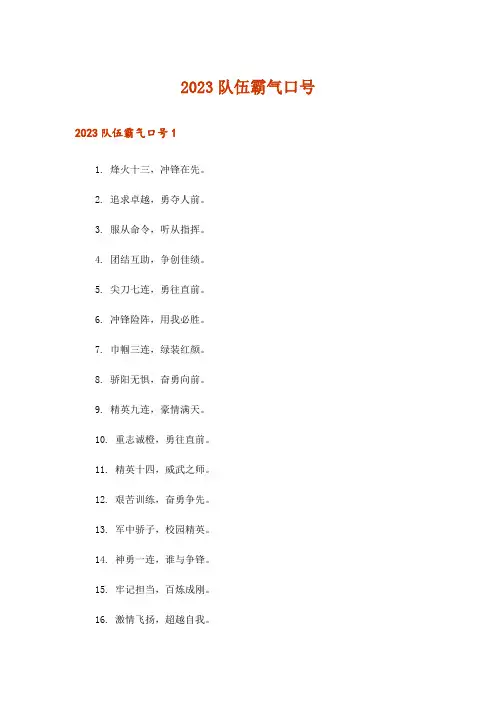 2023队伍霸气口号