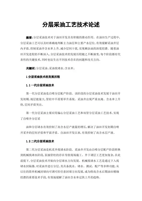 分层采油工艺技术论述