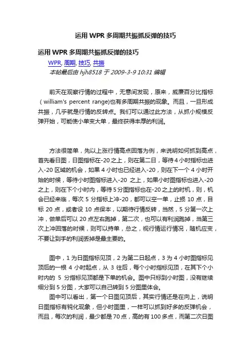 运用WPR多周期共振抓反弹的技巧