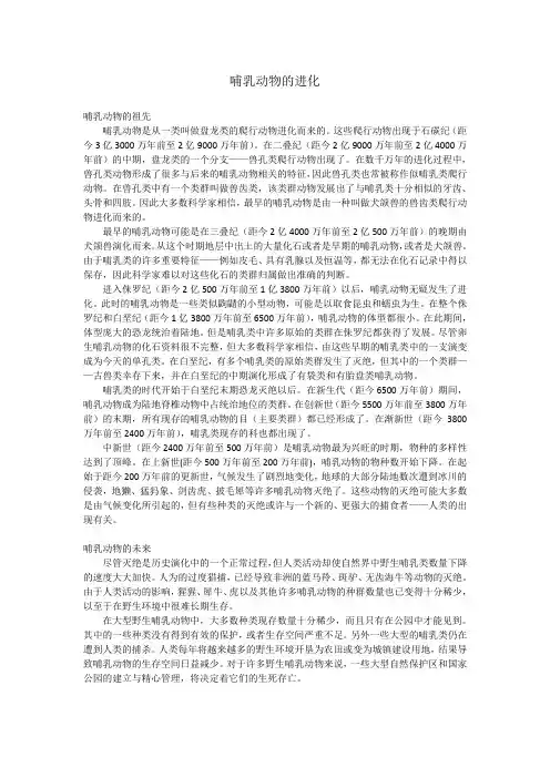 哺乳动物的进化