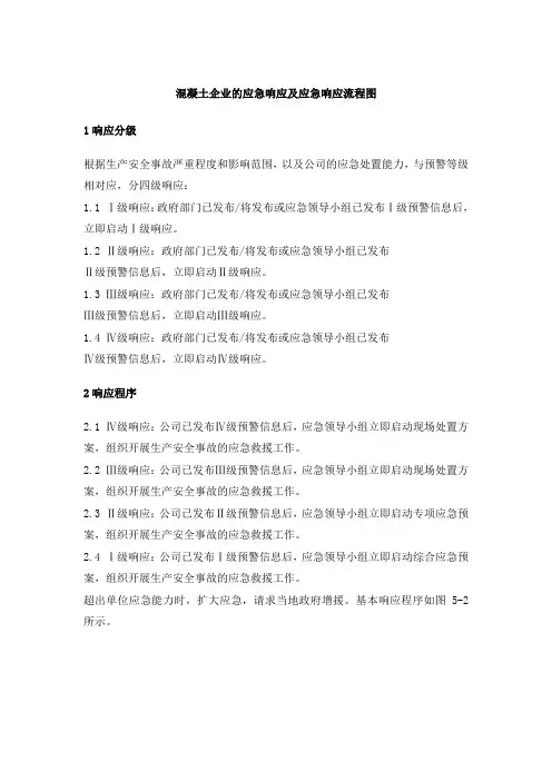 混凝土企业的应急响应及应急响应流程图