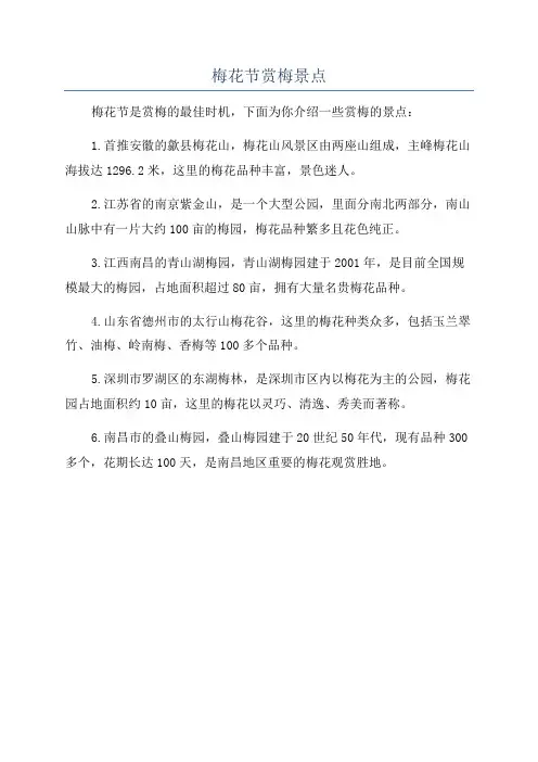 梅花节赏梅景点