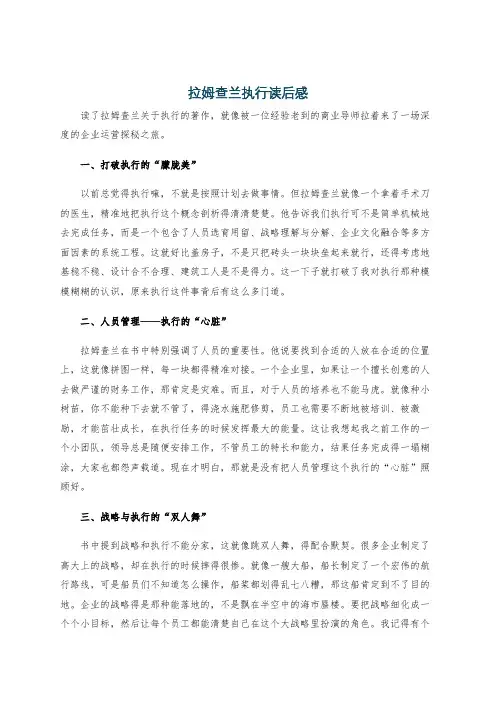 拉姆查兰执行读后感