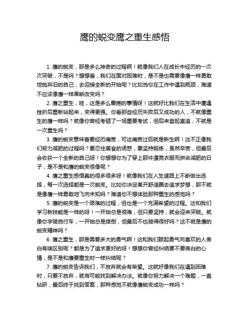 鹰的蜕变鹰之重生感悟