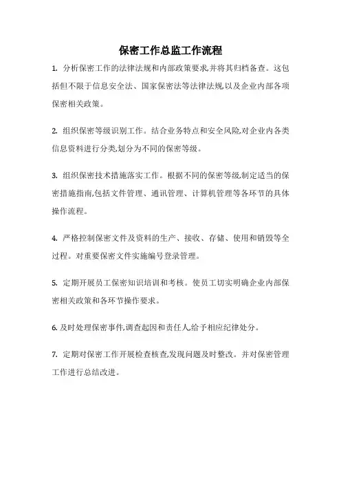 保密工作总监工作流程