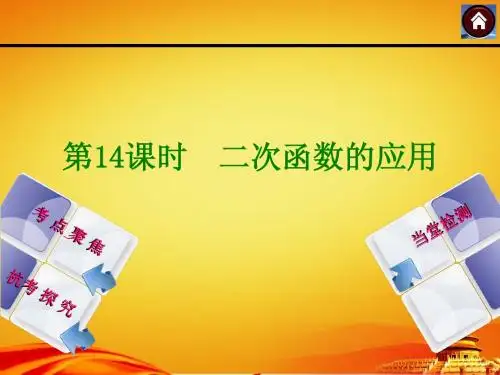 2015年浙江省杭州数学中考总复习课件第14课时：二次函数的应用