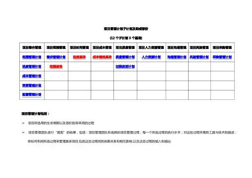 PMP项目管理计划总结