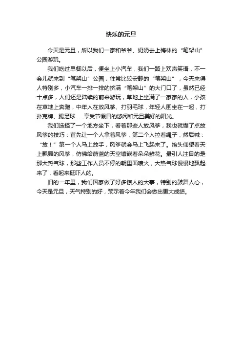 快乐的元旦