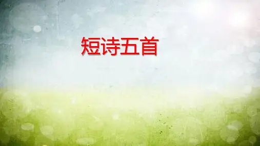 第3课《短诗五首》课件(共53张PPT)部编版语文九年级下册