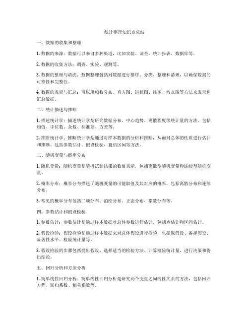 统计整理知识点总结