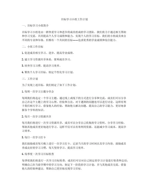 目标学习小组工作计划