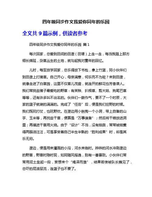 四年级同步作文我爱你同年的乐园