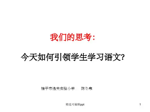 今天如何引领孩子学语文.ppt