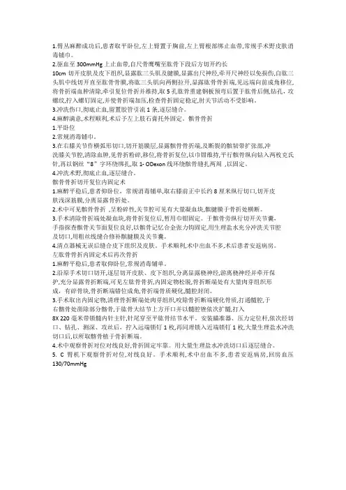石膏外固定术手术记录模板
