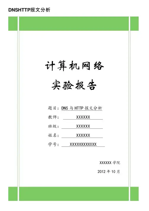 DNSHTTP报文分析