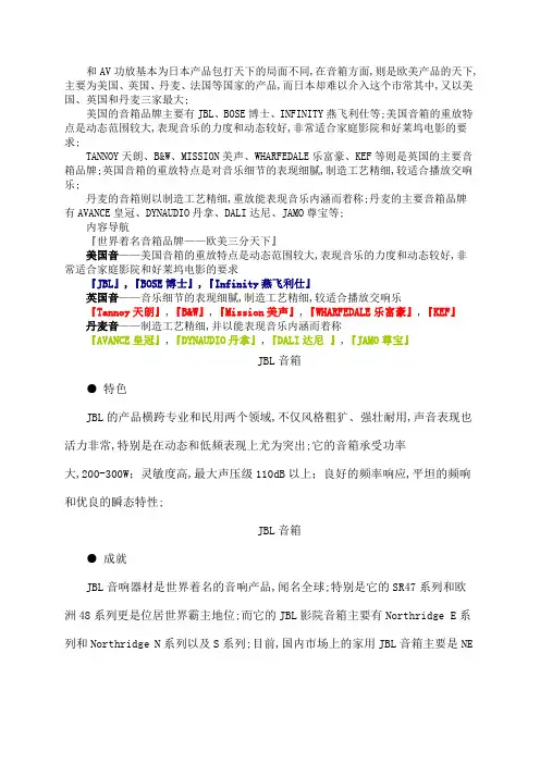著名音箱品牌
