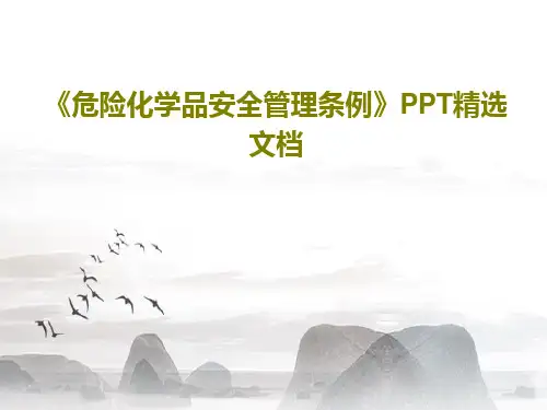 《危险化学品安全管理条例》PPT精选文档共30页文档